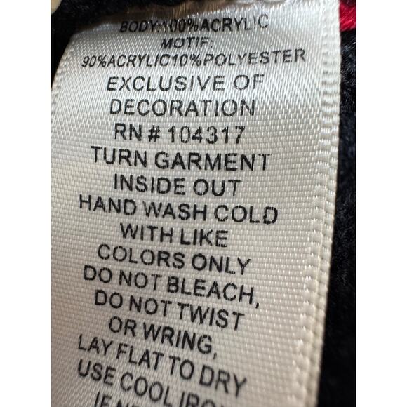 Ugly Christmas Sweater Sz L Black Red Green Ho Ho Ho I’m In Love With Derek - Picture 5 of 9